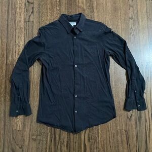 Calvin Klein Slim Fit Dark Gray Long Sleeve Dress Shirt